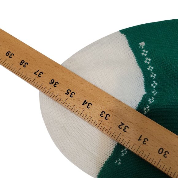 Vtg 1985 Christmas Knit Stocking Giant 36" Jingle Bell & Festive Red/Green/White - Picture 4 of 10